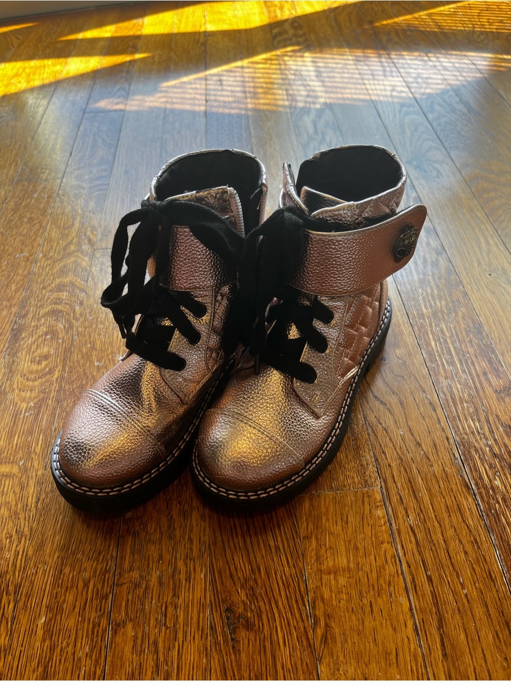 Kurt Gieger Metallic pink Lace-Up Ankle Boots